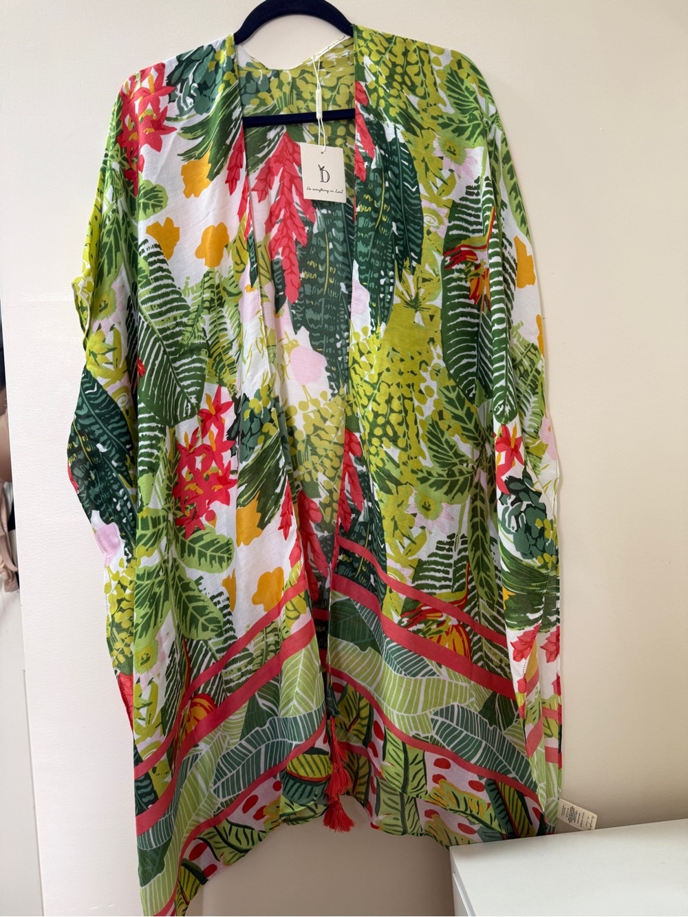 Do Everything in Love Tropical Floral Kimono Cover Up One Size NWT